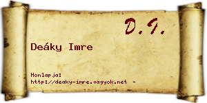 Deáky Imre névjegykártya