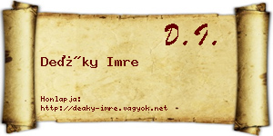 Deáky Imre névjegykártya